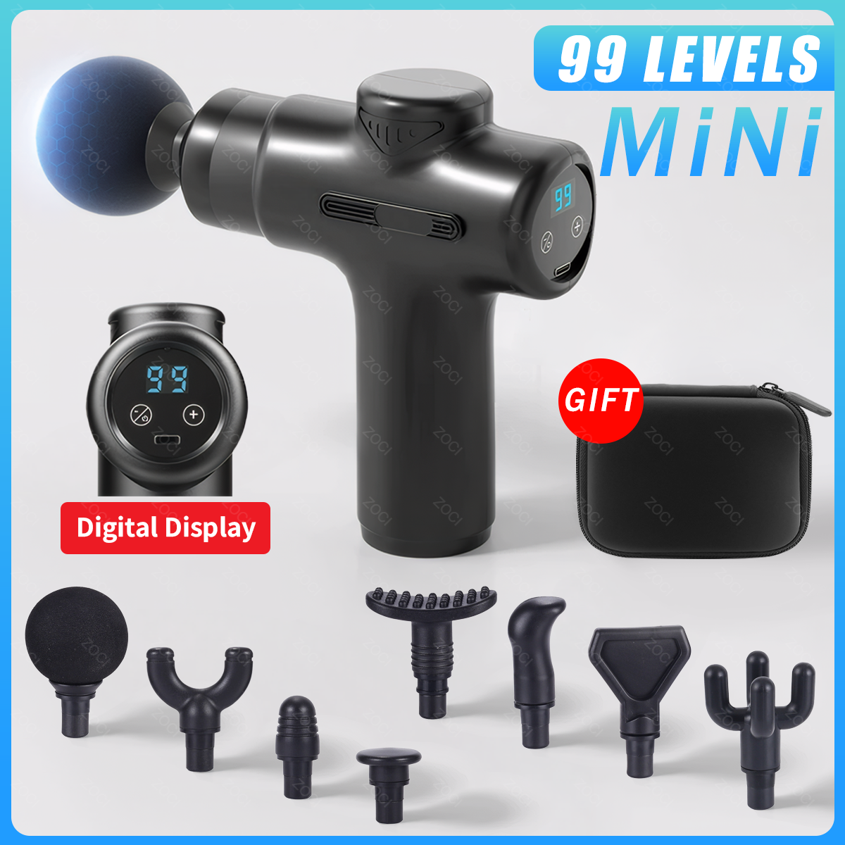 Massage Gun Deep Tissue - Mini 99 Levels Fascia Gun Handheld