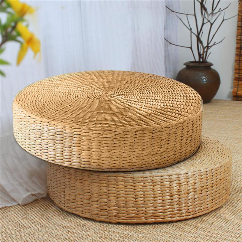 Acupressure Mat Set - 40x6cm Natural Straw Round Futon Tatami